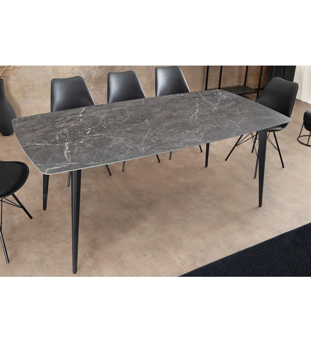 Invicta Interior Stół MILANO 180 cm ceramiczny blat antracyt