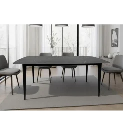 Invicta Interior Stół MILANO 160 cm ceramiczny marmur blat antracyt