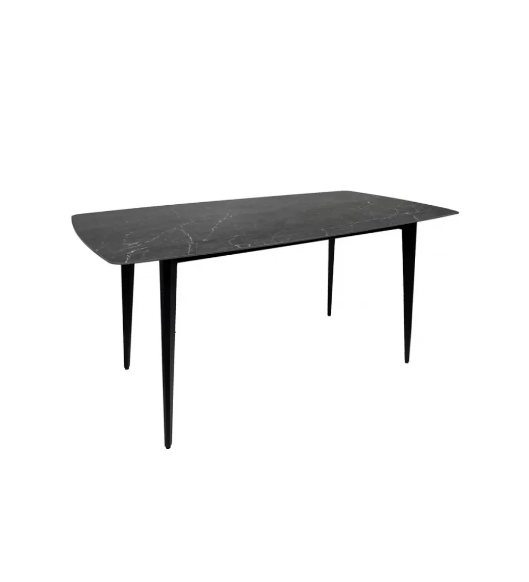 Invicta Interior Stół MILANO 160 cm ceramiczny marmur blat antracyt