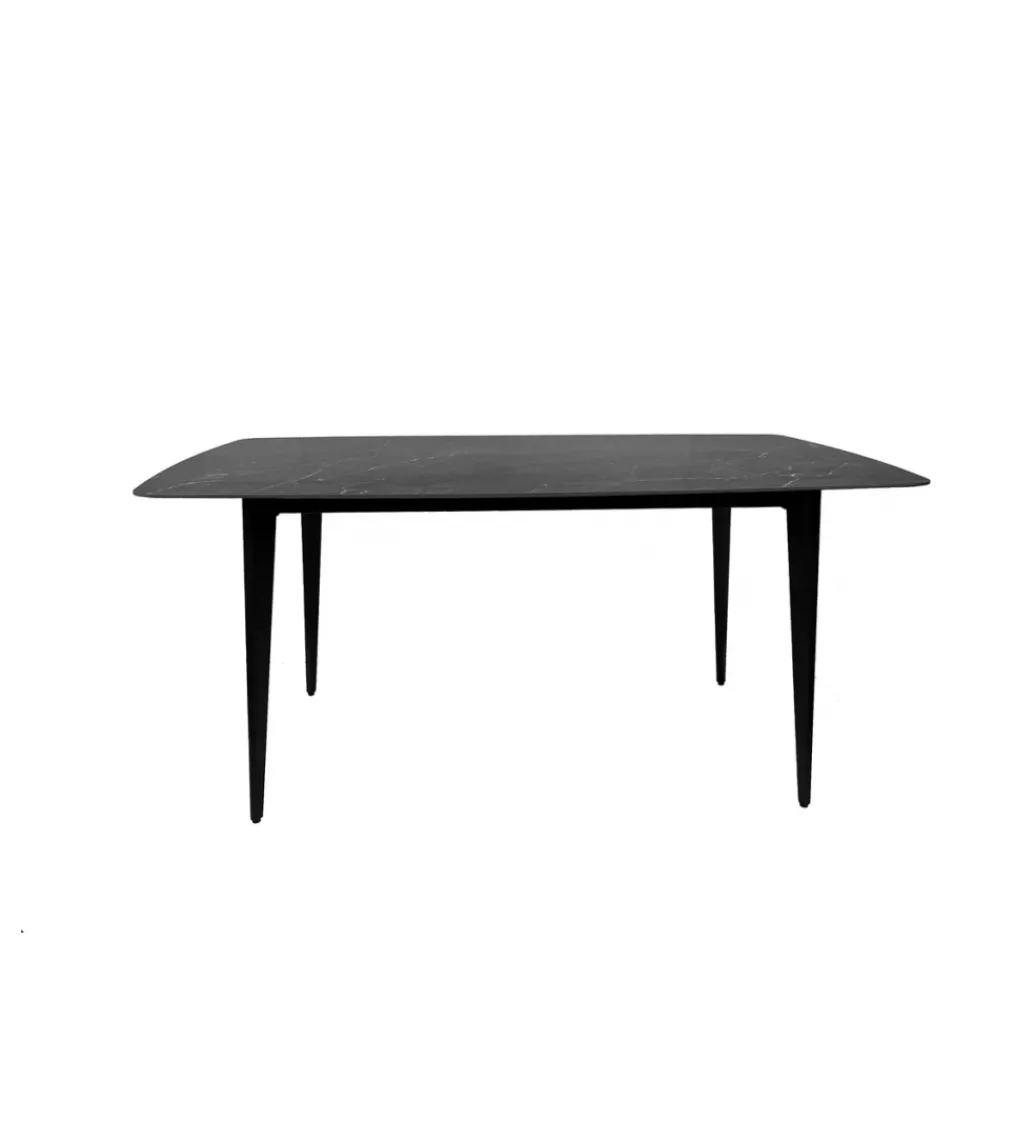 Invicta Interior Stół MILANO 160 cm ceramiczny marmur blat antracyt