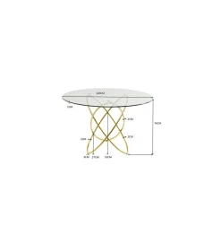 KARE Stół MOLEKULAR 120 cm złoty