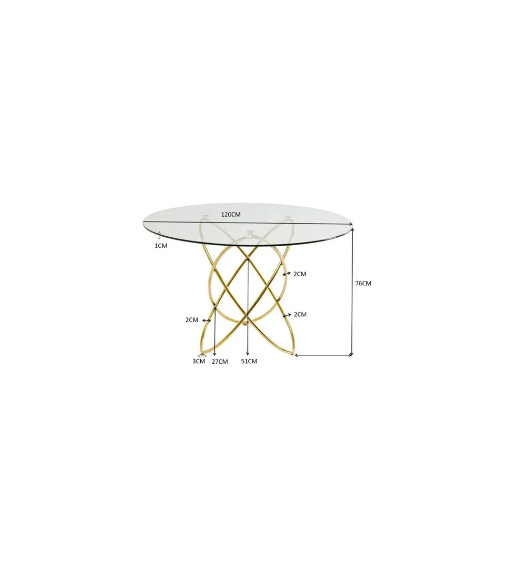 KARE Stół MOLEKULAR 120 cm złoty