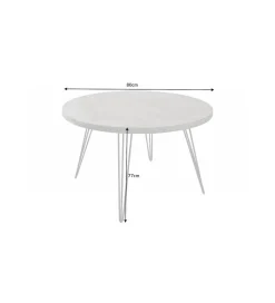 Invicta Interior Stół MORENA 80 cm drewno mango szary