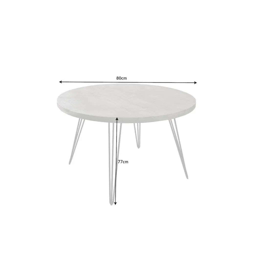 Invicta Interior Stół MORENA 80 cm drewno mango szary