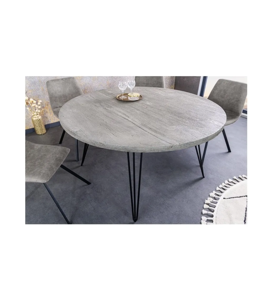 Invicta Interior Stół MORENA 80 cm drewno mango szary