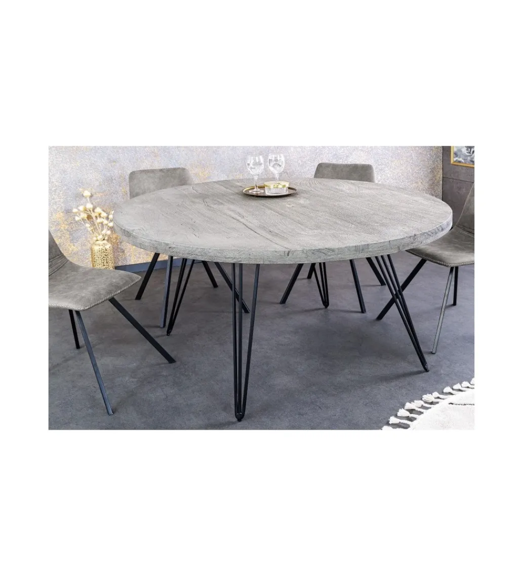 Invicta Interior Stół MORENA 120 cm drewno mango szary