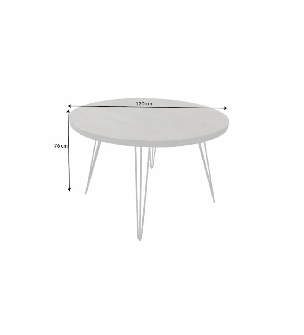 Invicta Interior Stół MORENA 120 cm drewno mango szary