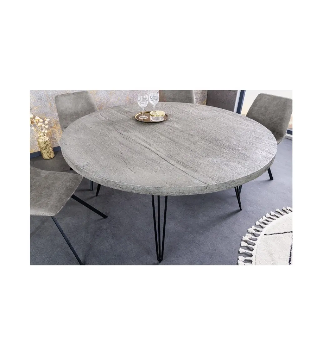 Invicta Interior Stół MORENA 120 cm drewno mango szary