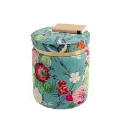 KARE Stołek FLOWER 39 cm niebieski
