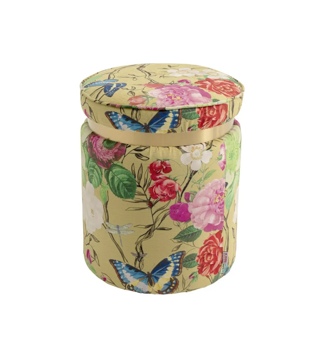 KARE Stołek FLOWER 39 cm żółty