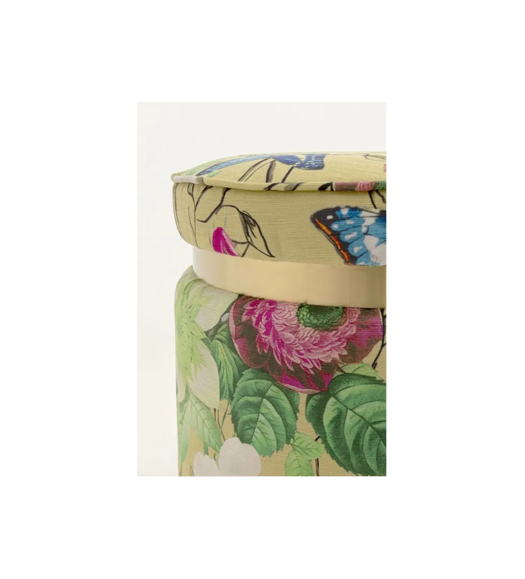 KARE Stołek FLOWER 39 cm żółty