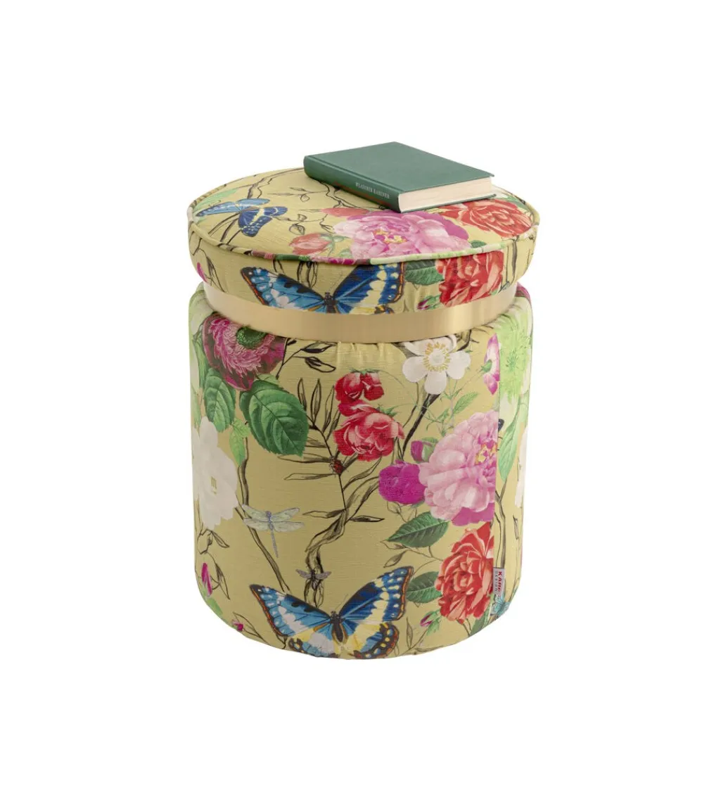 KARE Stołek FLOWER 39 cm żółty