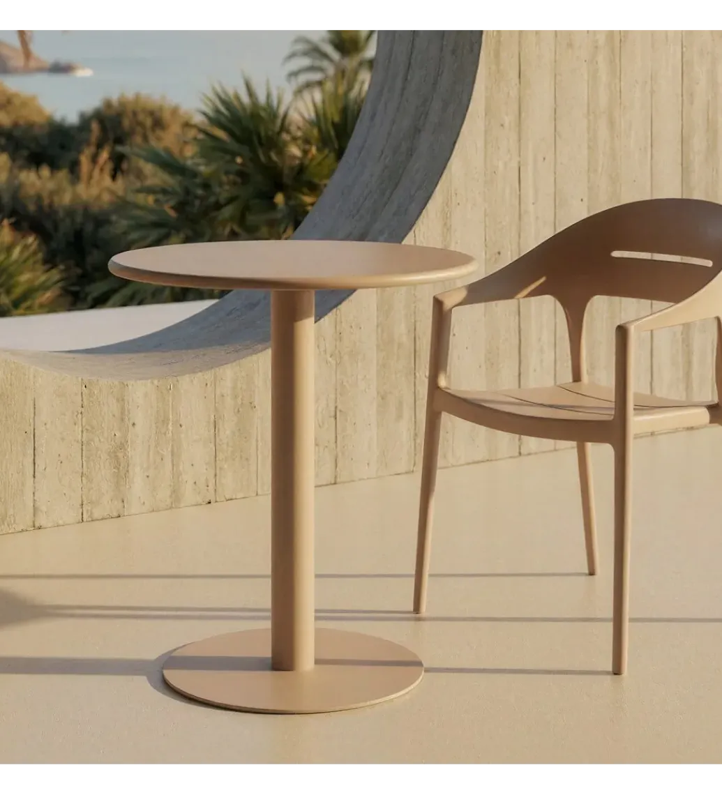 Zona-Design Stół ogrodowy LUCEROS 70 cm beżowy