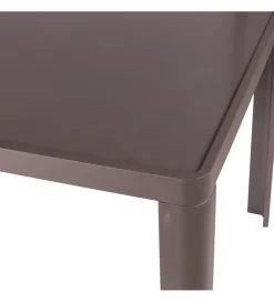 Zona-Design Stół ogrodowy STELLA 90 cm bordowy aluminium szklany blat
