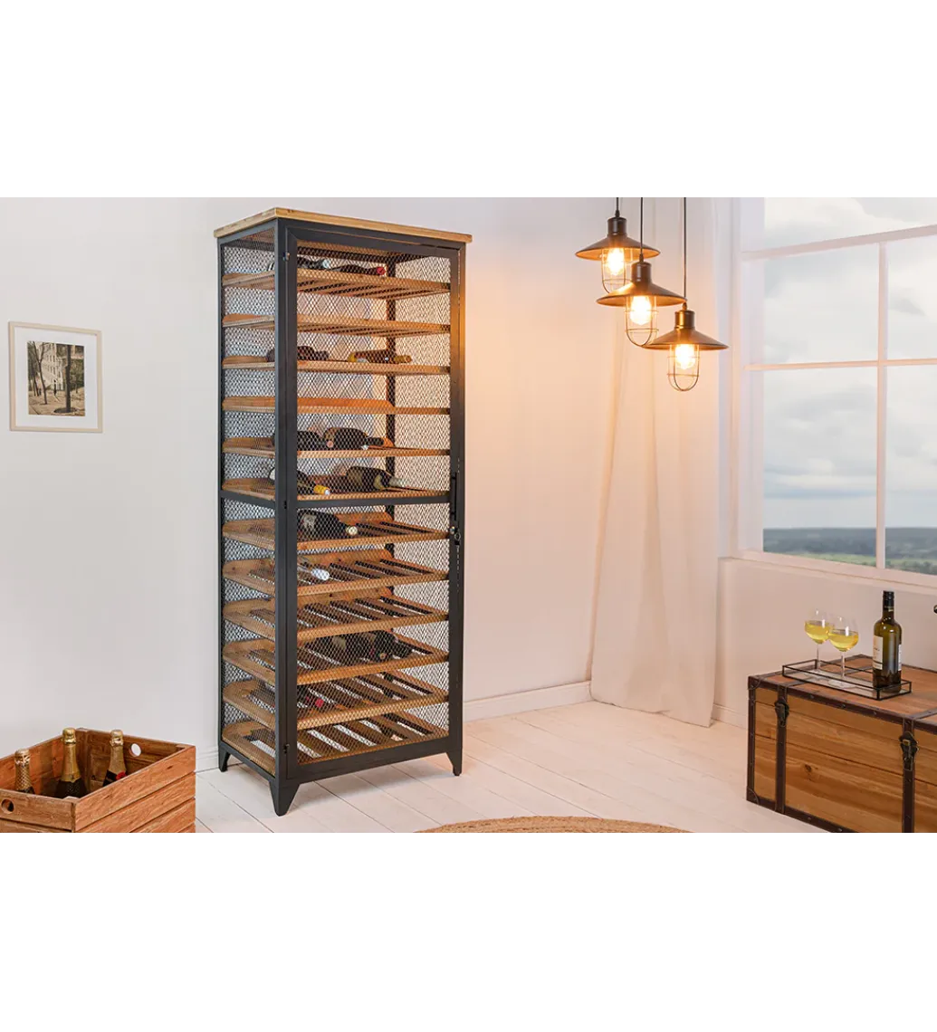 Invicta Interior - przedsprzedaż Stojak na wino BODEGA 185 cm naturalny czarny