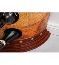 Invicta Interior Stojak na wino GLOBE 75 cm drewno sosna