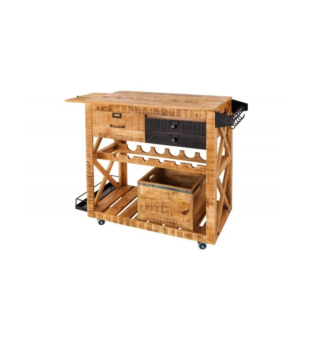Invicta Interior Stojak na wino REMMES 92 cm drewno mango