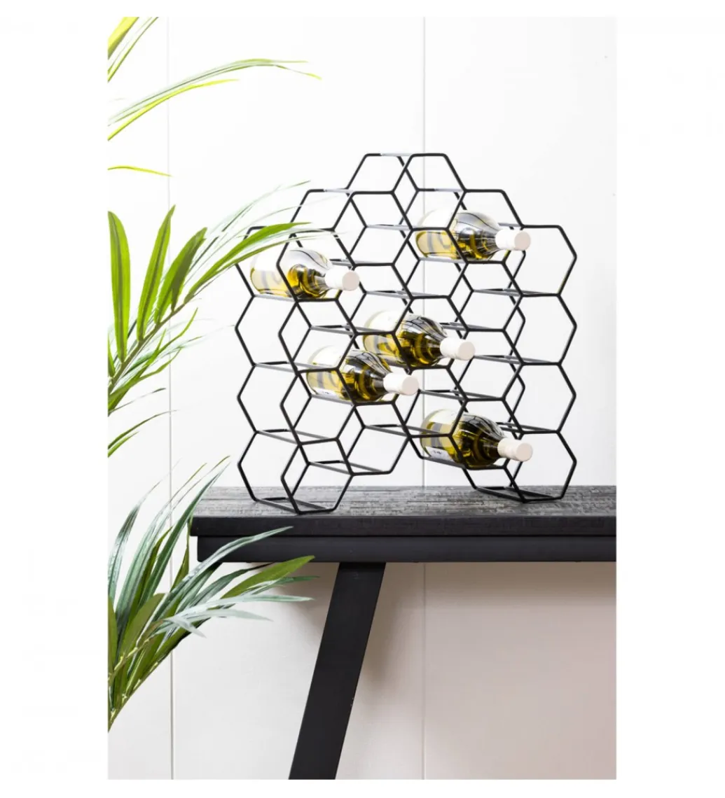 L&L Stojak na wino SALBRIS 52 cm czarny matt