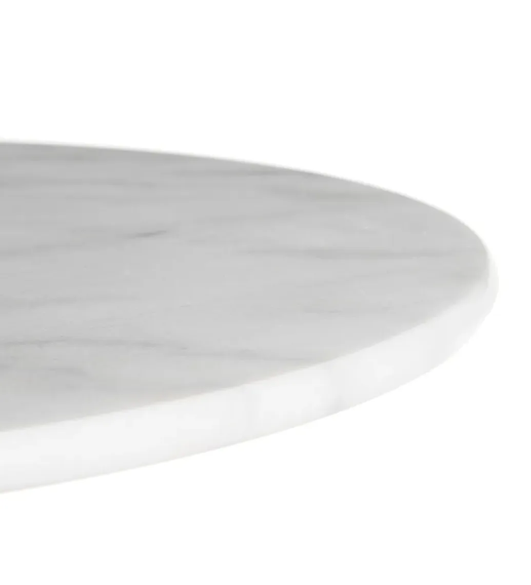 Zona-Design Stół okrągły AUESON 60 cm czarny blat w optyce marmuru