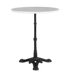 Zona-Design Stół okrągły AUESON 60 cm czarny blat w optyce marmuru
