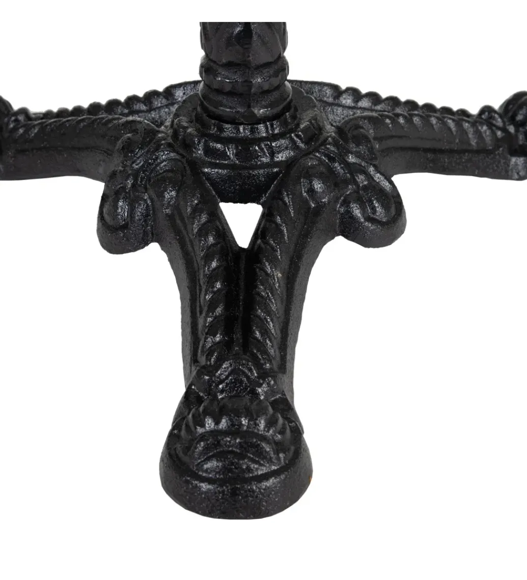 Zona-Design Stół okrągły AUESON 60 cm czarny blat w optyce marmuru