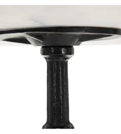 Zona-Design Stół okrągły AUESON 80 cm czarny blat w optyce marmuru