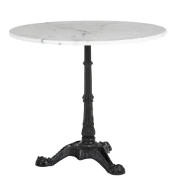Zona-Design Stół okrągły AUESON 80 cm czarny blat w optyce marmuru