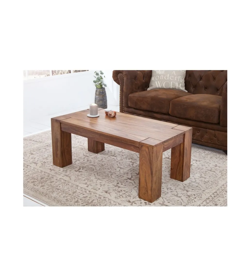 Invicta Interior - przedsprzedaż Stolik FINICE Makassar 100 cm drewno sheesham