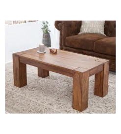 Invicta Interior - przedsprzedaż Stolik FINICE Makassar 100 cm drewno sheesham