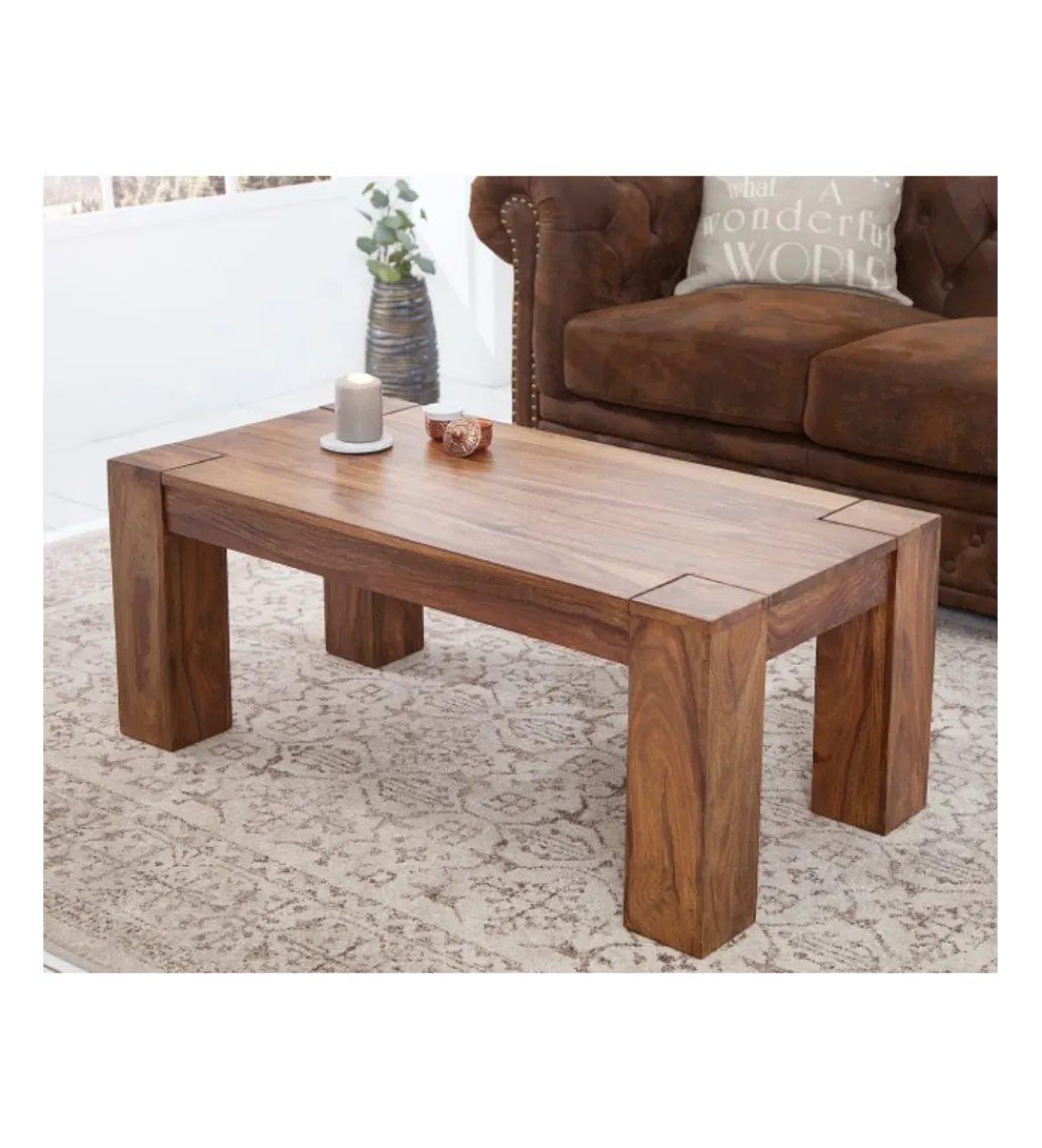 Invicta Interior - przedsprzedaż Stolik FINICE Makassar 100 cm drewno sheesham