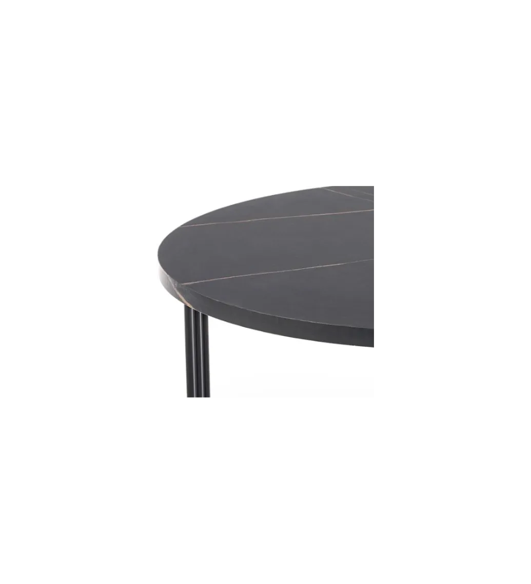 Halmar Stolik kawowy ANTICA 80 cm w optyce czarnego marmuru