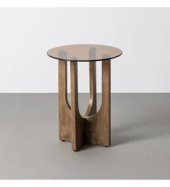 Zona-Design Stolik kawowy boczny AMY drewno kauczuk