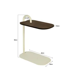 LF-Design Stolik kawowy boczny BRIX AMY MALTA 65 cm beżowy