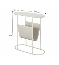 LF-Design Stolik kawowy boczny BRIX LUNA 57 cm biały