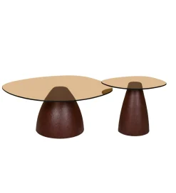 LF-Design Stolik kawowy boczny BRIX MYLON 50 cm burgundowy szklany