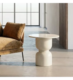 Zona-Design Stolik kawowy boczny EDERAN 60 cm efekt terrazzo