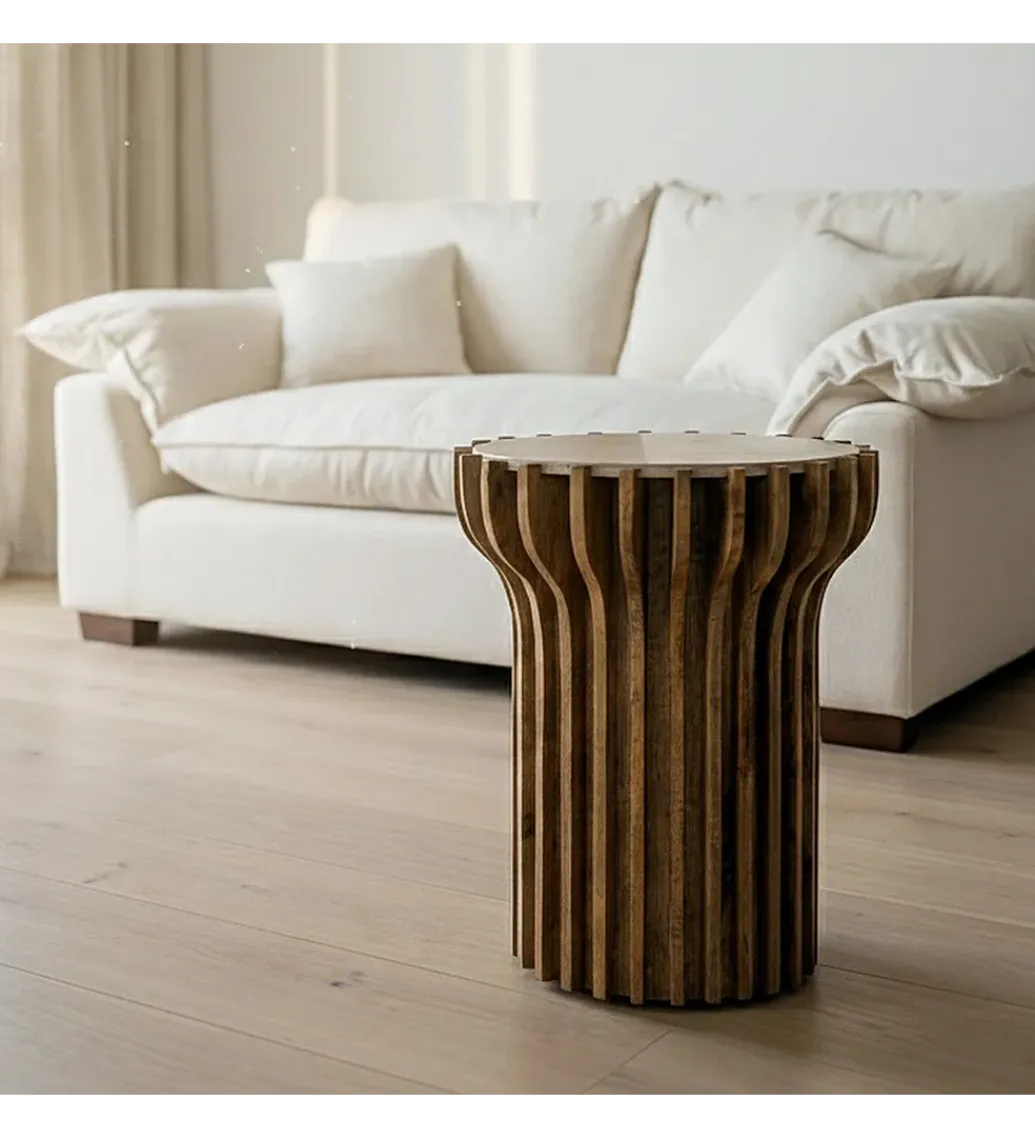 Zona-Design Stolik kawowy boczny TEKALEMA 62 cm drewno mango