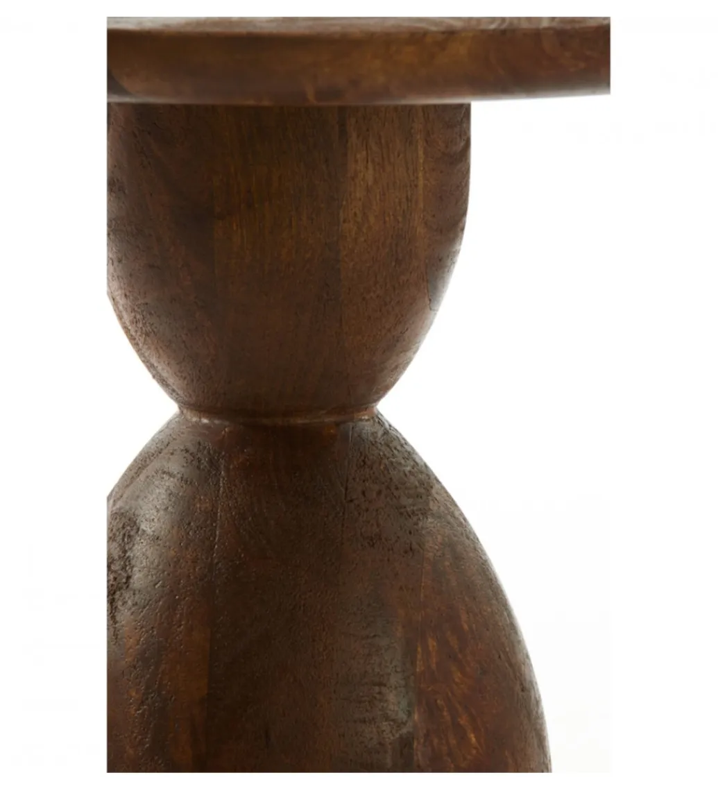 L&L Stolik kawowy boczny TORIR 50 cm drewno mango
