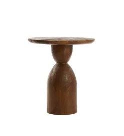 L&L Stolik kawowy boczny TORIR 50 cm drewno mango