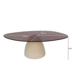 LF-Design Stolik kawowy Brix Mylon 110 cm Kość Słoniowa