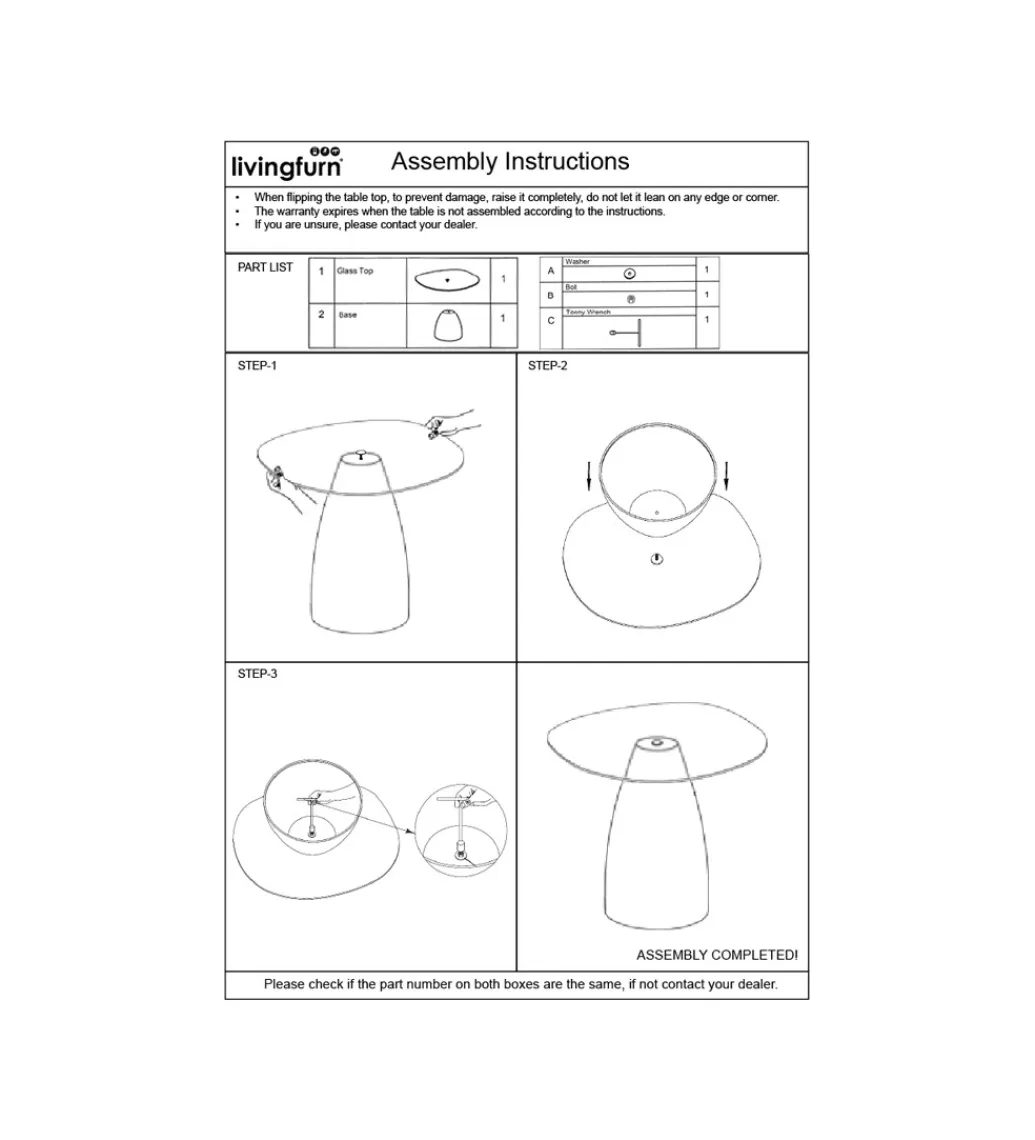 LF-Design Stolik kawowy Brix Mylon 50 cm Kość Słoniowa
