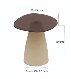 LF-Design Stolik kawowy Brix Mylon 50 cm Kość Słoniowa