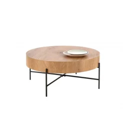 Halmar Stolik kawowy BROOKLYN 80 cm w optyce dąb naturalny