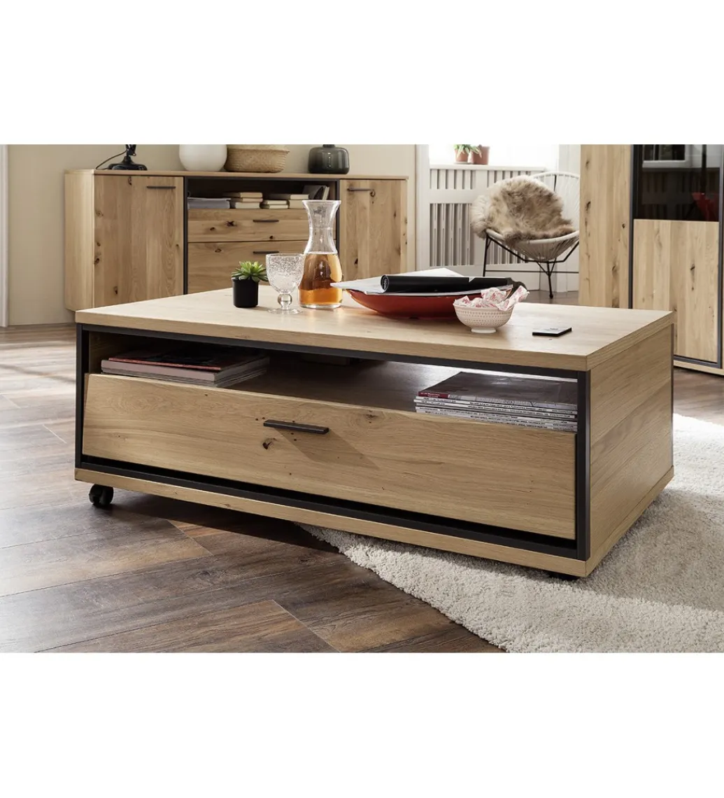 MCA Stolik kawowy CAMPINAS 115 cm w optyce dąb bianco
