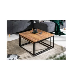 Invicta Interior - przedsprzedaż Stolik kawowy CARINA Elements set 2 drewno sheesham