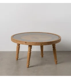 Zona-Design Stolik kawowy CLOCKY 80 cm drewno jodła