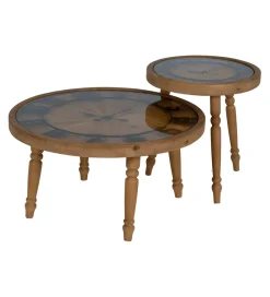 Zona-Design Stolik kawowy CLOCKY 80 cm drewno jodła