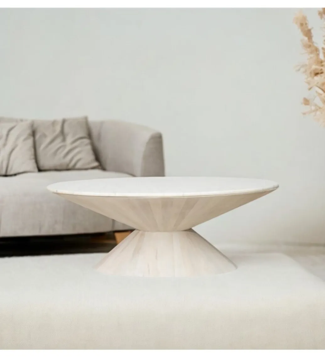 RW Stolik kawowy CONICA 122 cm drewno mango
