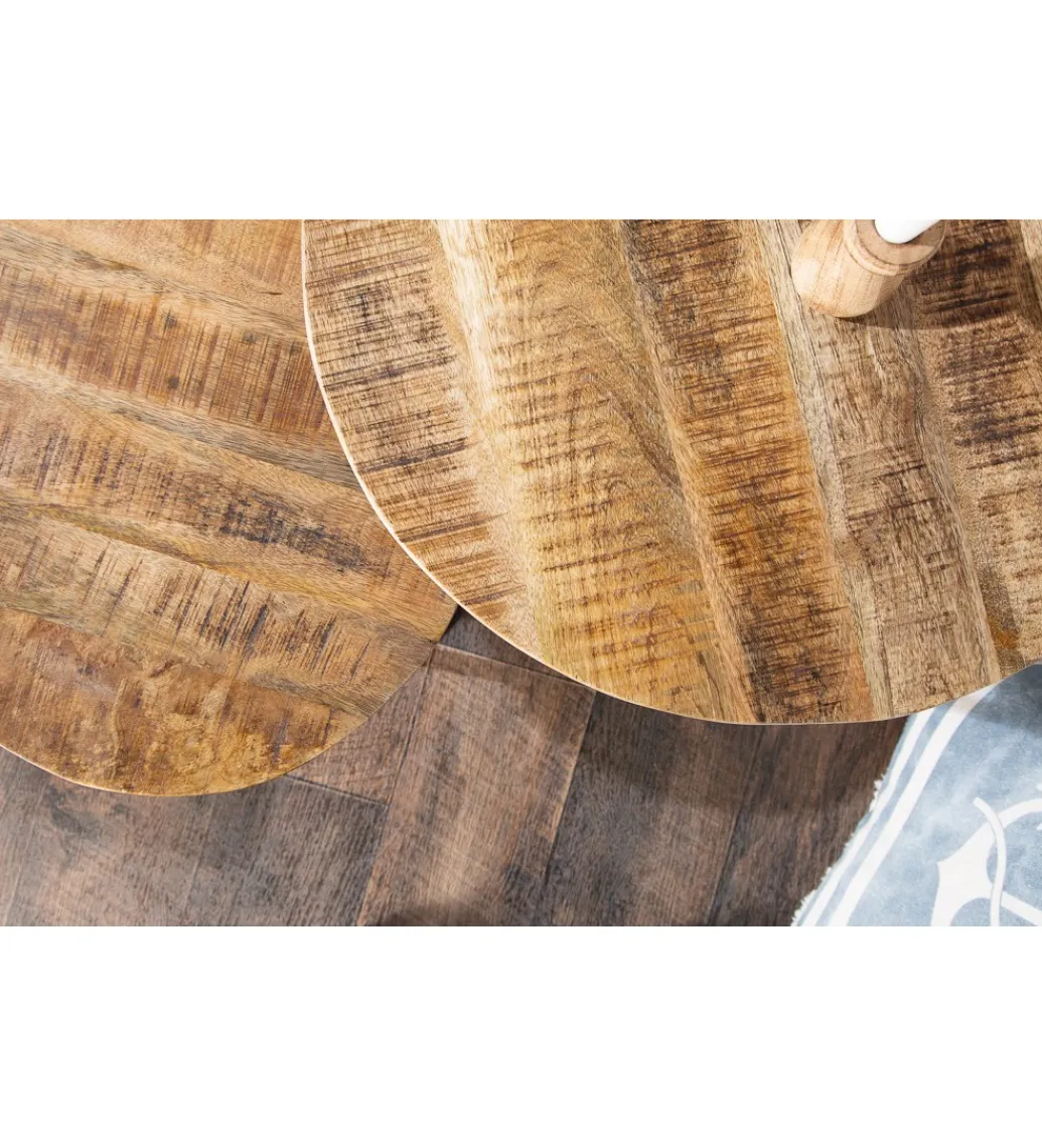Invicta Interior - przedsprzedaż Stolik kawowy CRAFT Elements zestaw 2 naturalny Mango