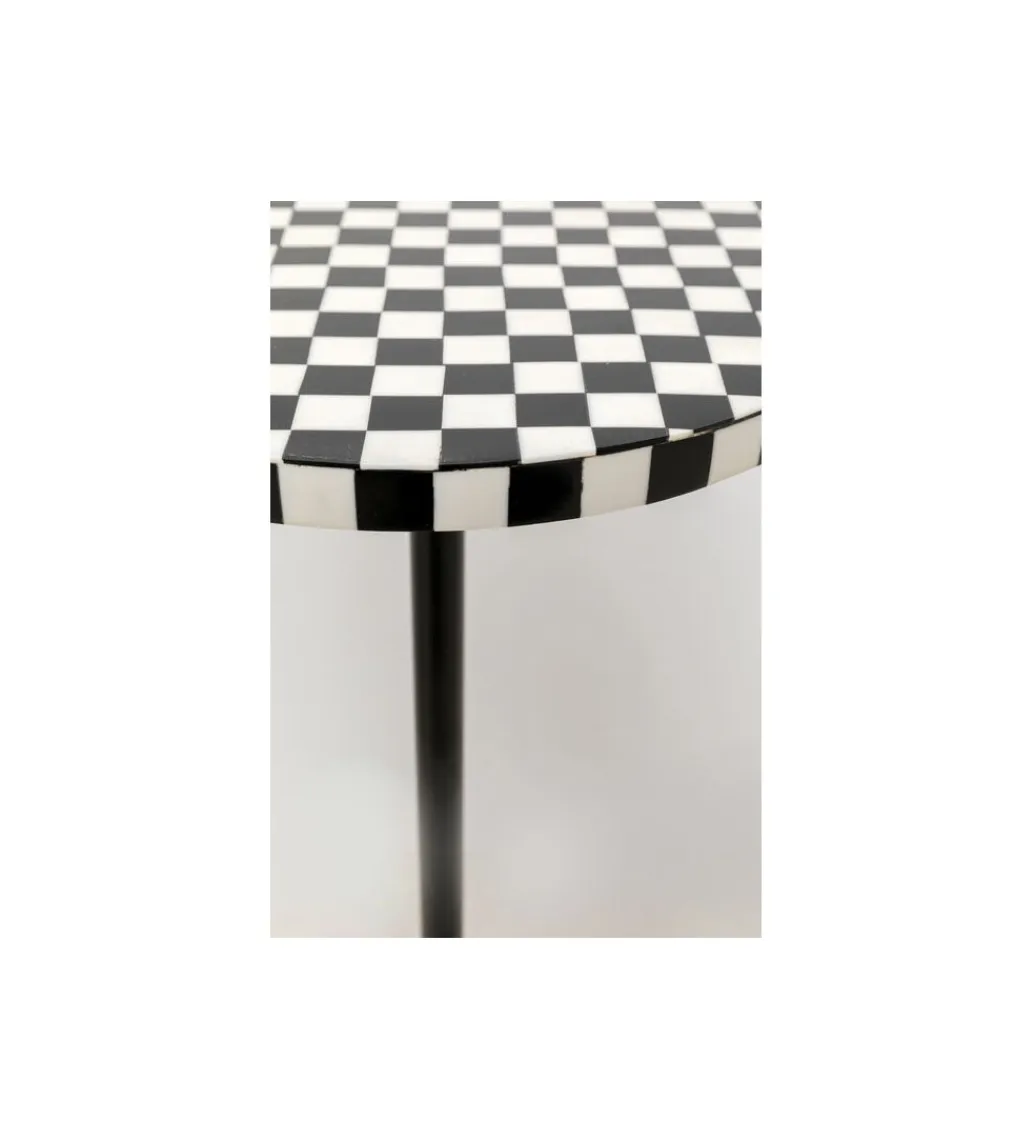 KARE Stolik kawowy DOMERO CHESS 25 cm czarno biały